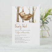 Woodland Bearly Wait-Baby shower Kaart (Staand voorkant)