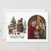 Woodland Beaver Cozy Forest Christmas Magic Photo Feestdagenkaart (Voorkant)