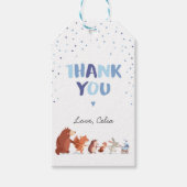 Woodland bedankt voor cadeautje label Blauwe Bot Cadeaulabel (Voorkant)