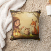 Woodland Bedtime Story Nursery Throw Pillow Kussen (Deken)