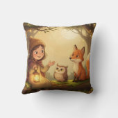 Woodland Bedtime Story Nursery Throw Pillow Kussen (Achterkant)