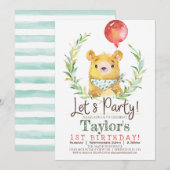 Woodland Beer 1e verjaardag Kaart (Voorkant / Achterkant)