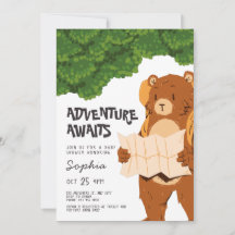 Woodland Beer Adventure Baby shower Invitation