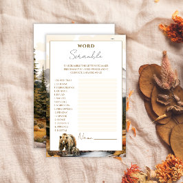 Woodland Beer Adventure Baby shower Word Scramble