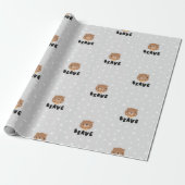 Woodland Beer Animal Boho Pattern Cadeaupapier (Uitgerold)