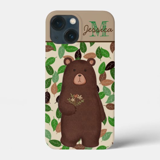 Woodland Beer Autumn Leaves Personalized Case-Mate iPhone Case (Achterkant)