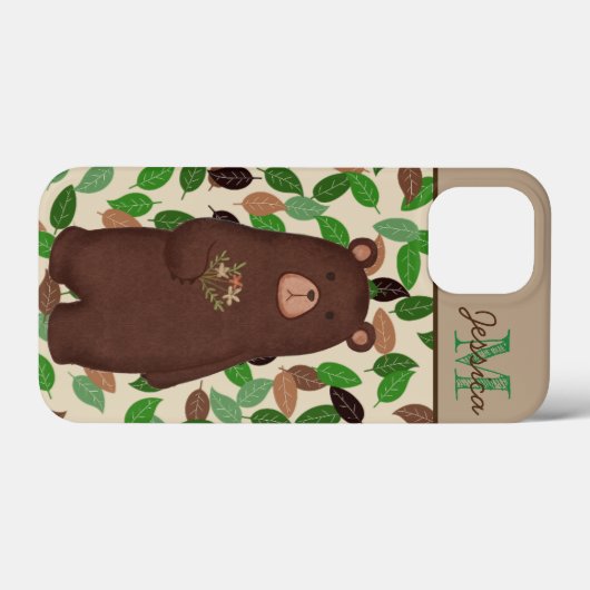 Woodland Beer Autumn Leaves Personalized Case-Mate iPhone Case (Achterkant (horizontaal))