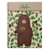 Woodland Beer Autumn Leaves Personalized Notitieboek (Voorkant)