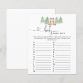 Woodland beer baby name race baby shower game (Voorkant / Achterkant)