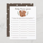 Woodland Beer Baby Name Shower Game (Voorkant / Achterkant)