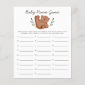 Woodland Beer Baby Name Shower Game (Voorkant)