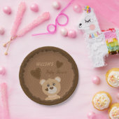 Woodland Beer Baby shower Bruin Papier Borden Papieren Bordje (Feest)