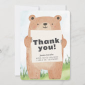 Woodland Beer Baby shower Dankbaarheid Dank u Kaart (Voorkant)