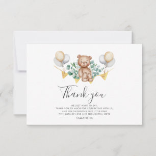 Woodland Beer Baby shower Hartelijk dank Notitiekaartje