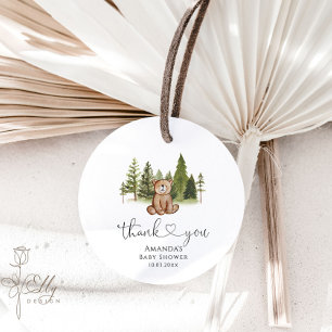 Woodland Beer Baby shower Hartelijk dank voor Favo Bedankjes Labels