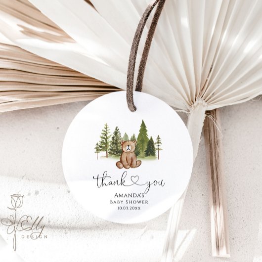 Woodland Beer Baby shower Hartelijk dank voor Favo Bedankjes Labels