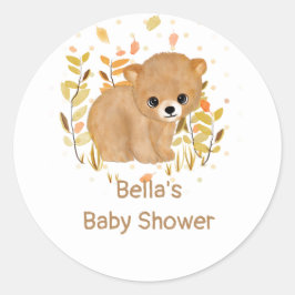 Woodland Beer Baby shower Stickers