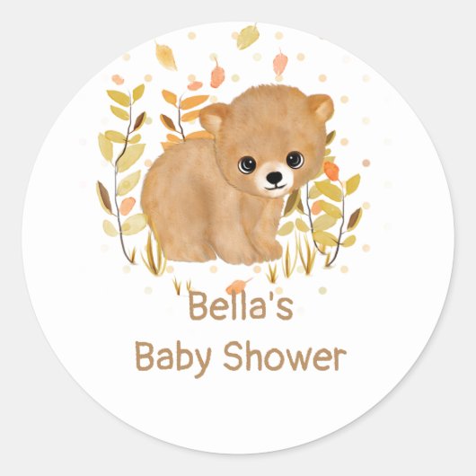 Woodland Beer Baby shower Stickers (Voorkant)