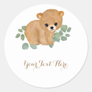 Woodland Beer Baby shower Stickers