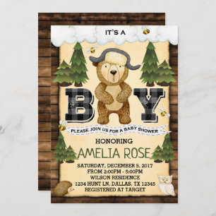 Woodland Beer Baby shower Uitnodiging