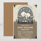 Woodland Beer Baby shower Uitnodiging | Rustic For (Voorkant / Achterkant)