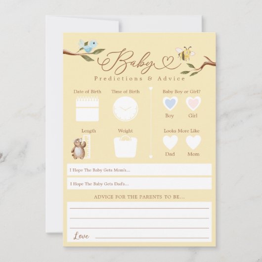 Woodland Beer Baby Voorspellingen & Advies Spel Ka Kaart (Voorkant)