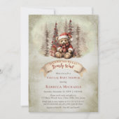 Woodland Beer Barly Wachten Virtual Boy Baby showe Kaart (Voorkant)