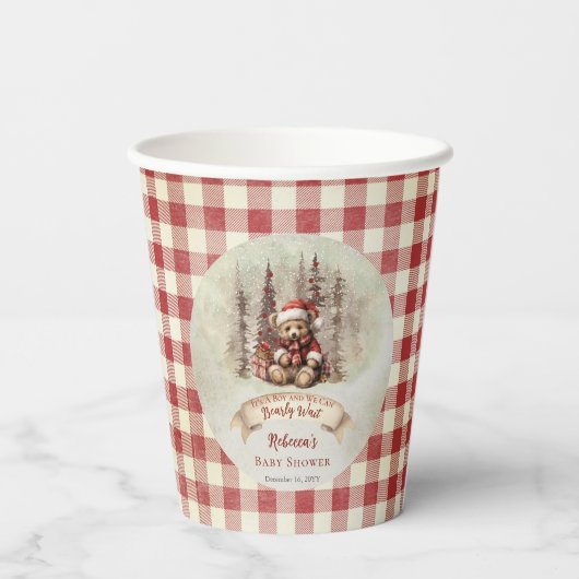 Woodland Beer Barly Wait Holiday Boy Baby shower Papieren Bekers (Achterkant)