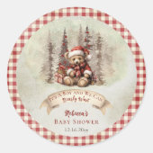 Woodland Beer Barly Wait Holiday Boy Baby shower Ronde Sticker (Voorkant)
