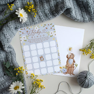 Woodland Beer Bingo Baby Boy Shower Game Kaart