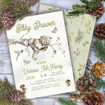 Woodland Beer Boho Baby shower Invitation