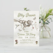 Woodland Beer Boho Baby shower Invitation Kaart (Staand voorkant)