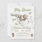Woodland Beer Boho Baby shower Invitation Kaart (Voorkant)