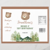 Woodland Beer Boy 1st Birthday Chip Bag Wrapper Flyer (Voorkant)
