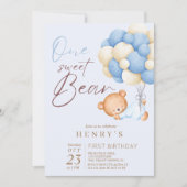 Woodland Beer Boy 1st Verjaardag Party Pastel Kaart (Voorkant)