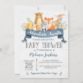 Woodland Beer Boy Baby shower Invitation Kaart (Voorkant)