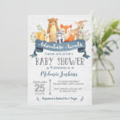 Woodland Beer Boy Baby shower Invitation Kaart (Staand voorkant)