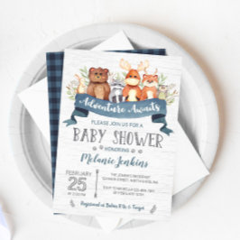 Woodland Beer Boy Baby shower Invitation Kaart