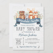 Woodland Beer Boy Baby shower Invitation Kaart (Voorkant)