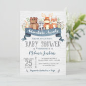 Woodland Beer Boy Baby shower Invitation Kaart (Staand voorkant)