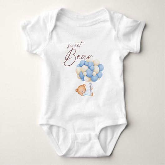 Woodland Beer Boy Verjaardagsfeestje Pastel Romper (Voorkant)