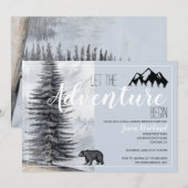 Woodland Beer Boy's Camping Birthday Party Kaart (Voorkant / Achterkant)