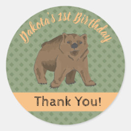 Woodland Beer Cub Hartelijk dank Ronde Sticker