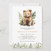 Woodland Beer Cub | Modern Neutraal Baby shower Kaart (Voorkant)
