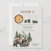 Woodland Beer Eerste Verjaardagsfeest Kaart (Voorkant)