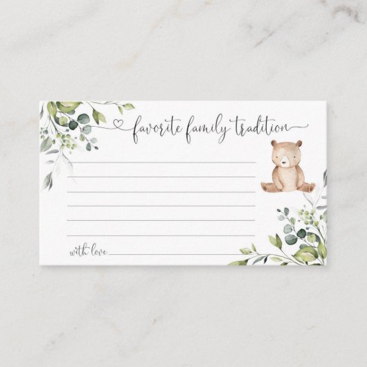 Woodland beer favoriete familietraditie informatiekaartje (Voorkant)