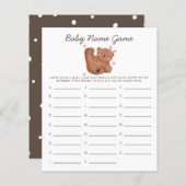 Woodland Beer Girl Baby Name Shower Game (Voorkant / Achterkant)