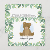 Woodland Beer Greenery Baby shower Notitiekaartje (Voorkant / Achterkant)