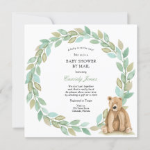 Woodland Beer Greenery Wreath Baby shower per Mail