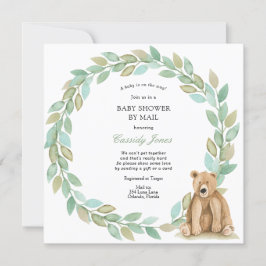 Woodland Beer Greenery Wreath Baby shower per Mail Kaart